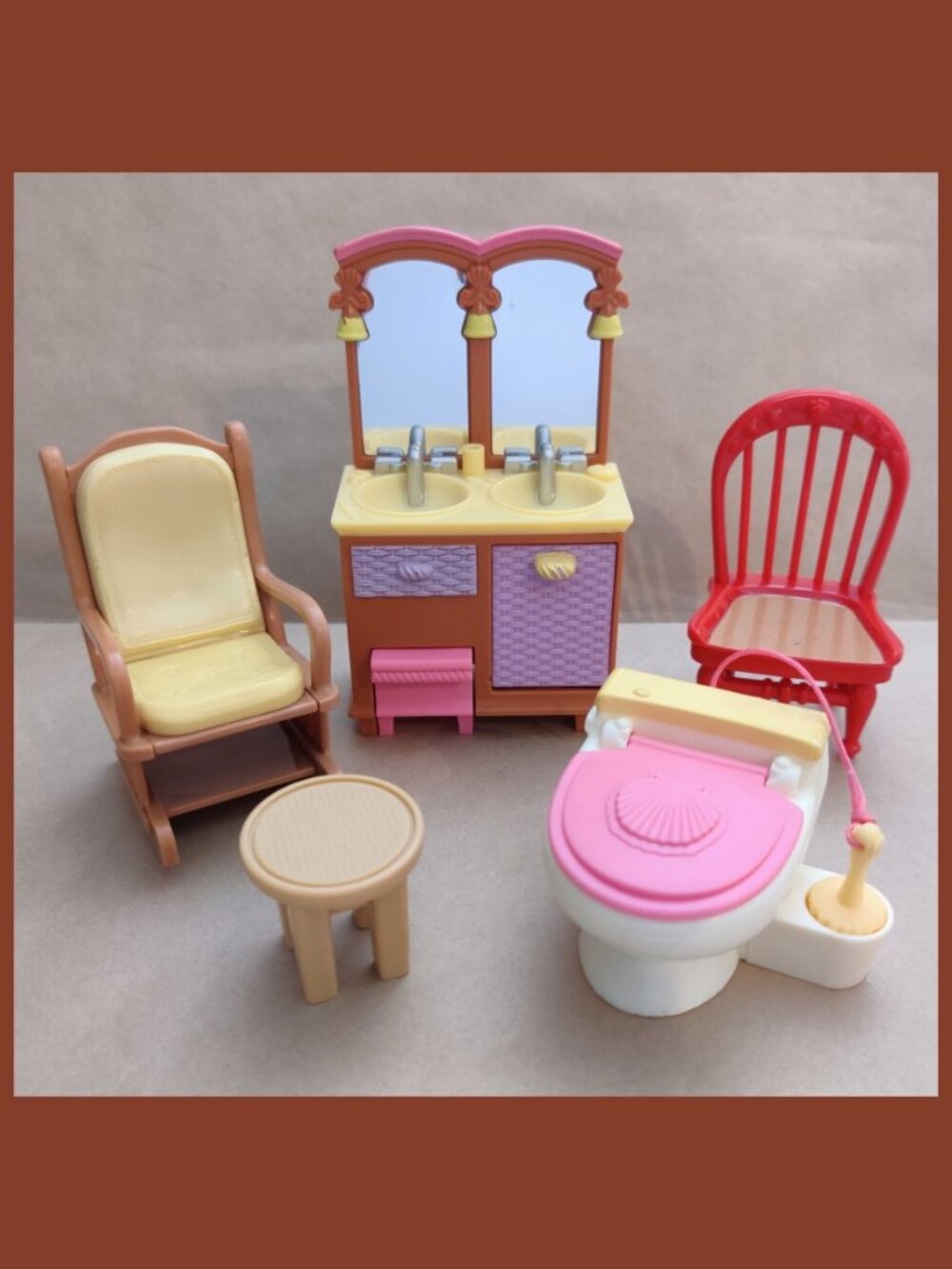 Fisher Price Loving Family Dollhouse Furniture Lot-Bathroom Vanity, Toilet, etc.